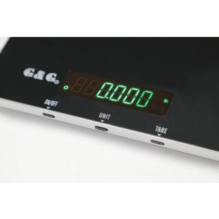 KH 30K kitchen scale, 30kg/1g with 22 * 29 cm weighing surface Black