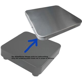 Edelstahl-Auflage für 26 * 26 cm Wägefläche für PSA Waagen