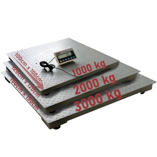 TC Bodenwaage, Versionen von 1000kg bis 3000kg, 1m x 1m bis 1,5m x 1,5m