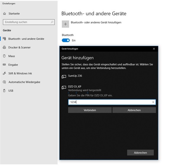 Verbindung mit der Waage für JTL herstellen